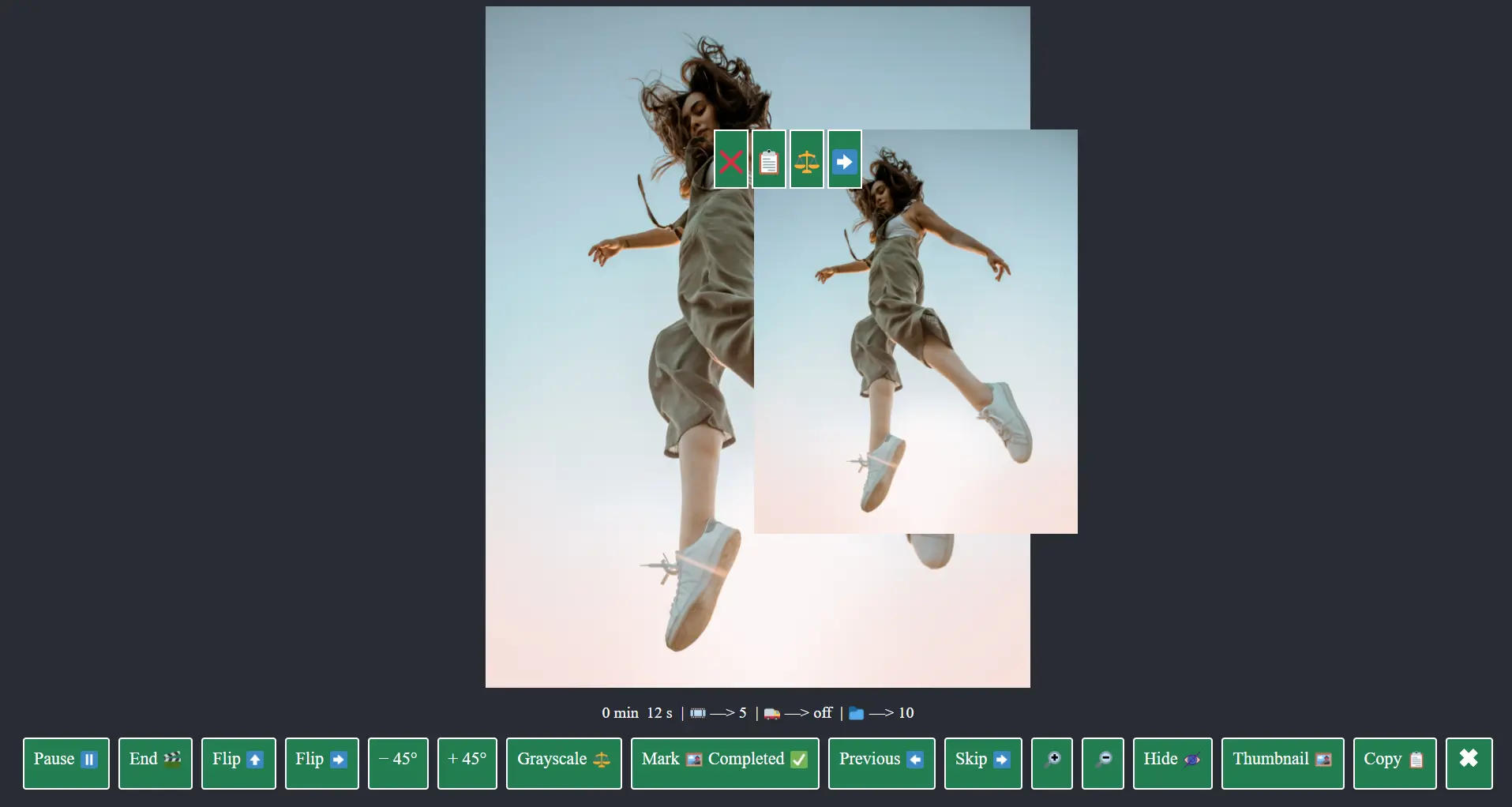 thumbnail feature to make smaller draggable slideshow view