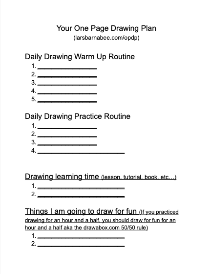 Click to download the blank pdf One page drawing plan