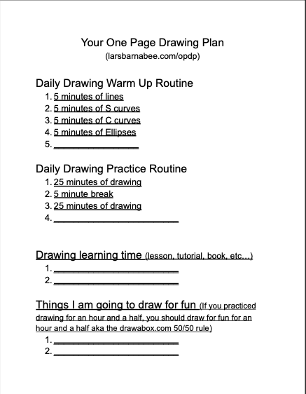 Click to download the pdf One page drawing plan